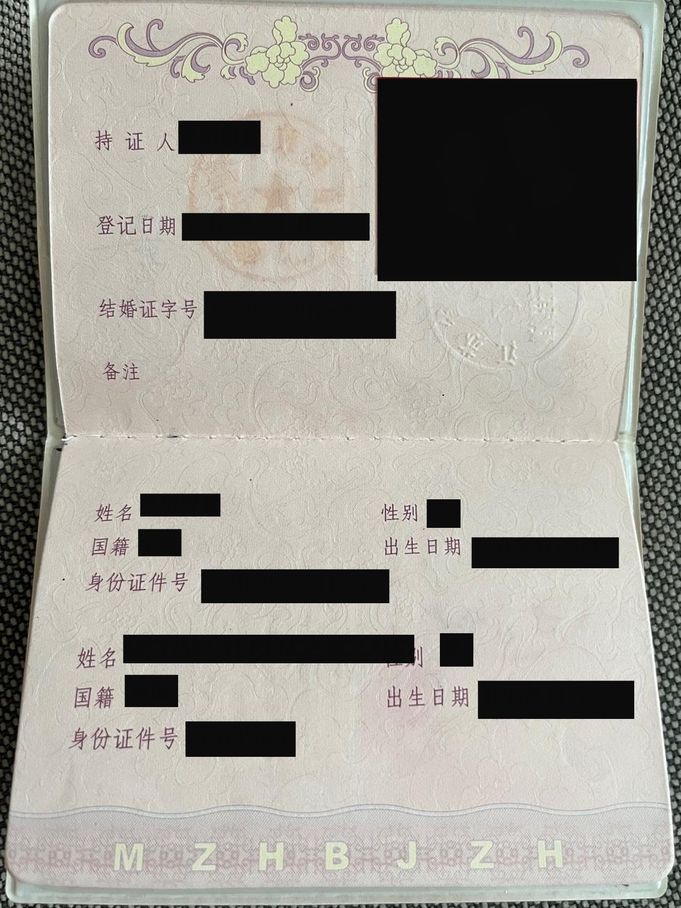 Chinese Marriage Certificate translation into English